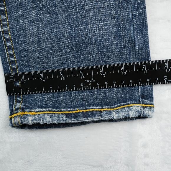 Vigoss Jeans Womens 9 Blue Straight Stretch Denim Mid Rise Contrast Stitch Y2K - Picture 11 of 11